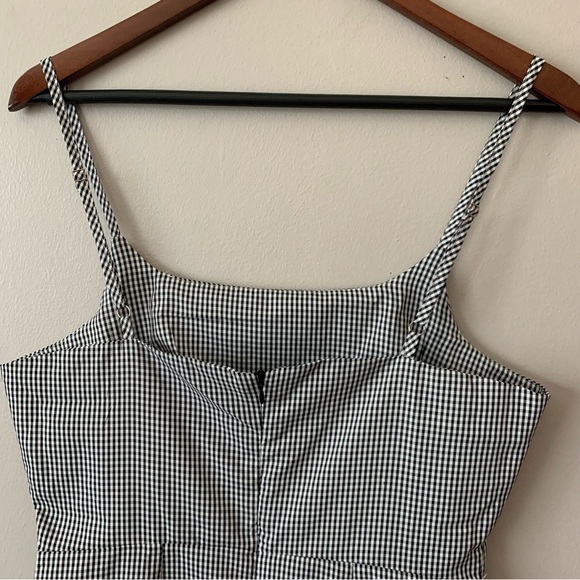 Zaful Gingham Plaid Check Black & White Mini Dress Ruffle Hem Coquette Girl US 4 - Picture 5 of 12
